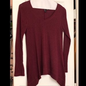 Burgundy long sleeve T-shirt